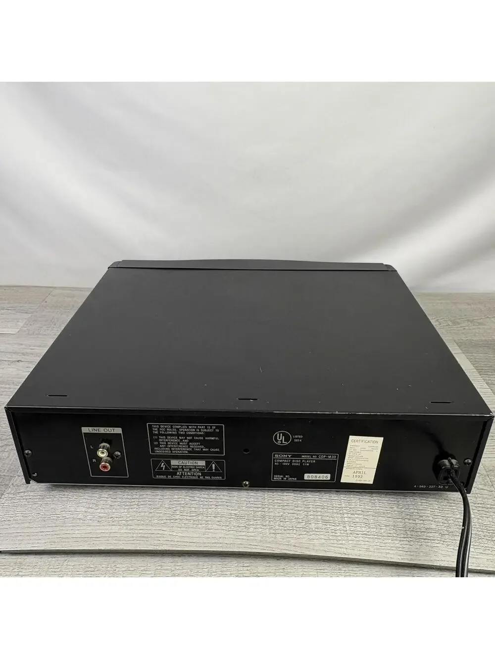 SONY CDP-M33 High Density Linear Converter Compact Disc Player Tested No Remote